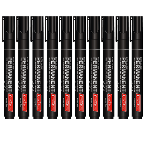 Soni Officemate Permanent Marker - Pack of 10 - SCOOBOO - Pack of 10-Black - Permanent Markers