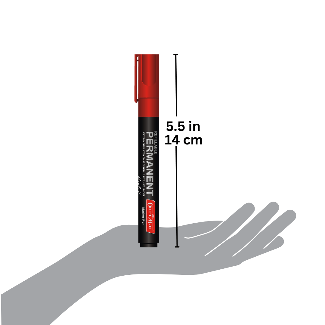 Soni Officemate Permanent Marker - Pack of 10 (Red - SCOOBOO - Pack of 10 ( Red) - Permanent Markers