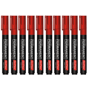 Soni Officemate Permanent Marker - Pack of 10 (Red - SCOOBOO - Pack of 10 ( Red) - Permanent Markers