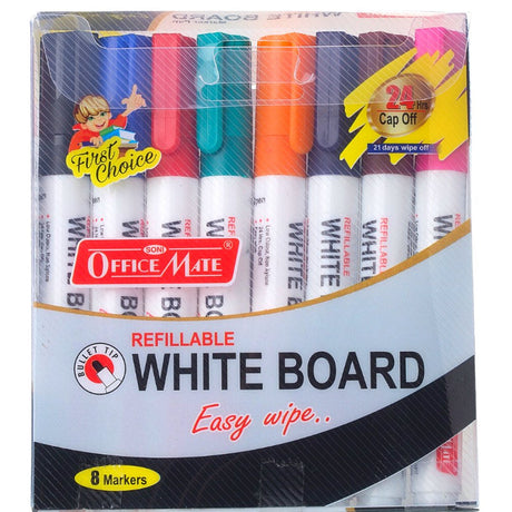 Soni Officemate Whiteboard Marker (Pack Of 8) - SCOOBOO - White-Board Marker