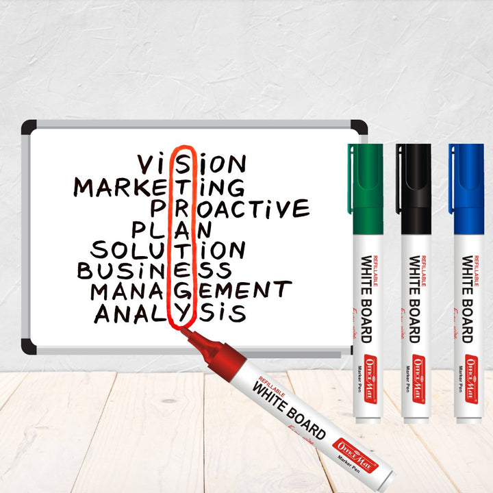 Soni Officemate Whiteboard Marker (Pack Of 8) - SCOOBOO - White-Board Marker