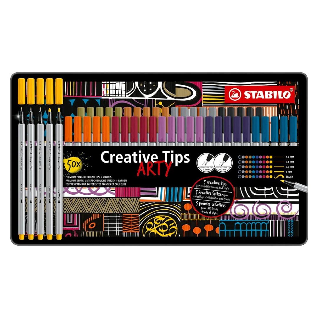 Stabilo Arty Creative Tips Multi Liner Set - SCOOBOO - 89/50 - 6 - 20 - Fineliners