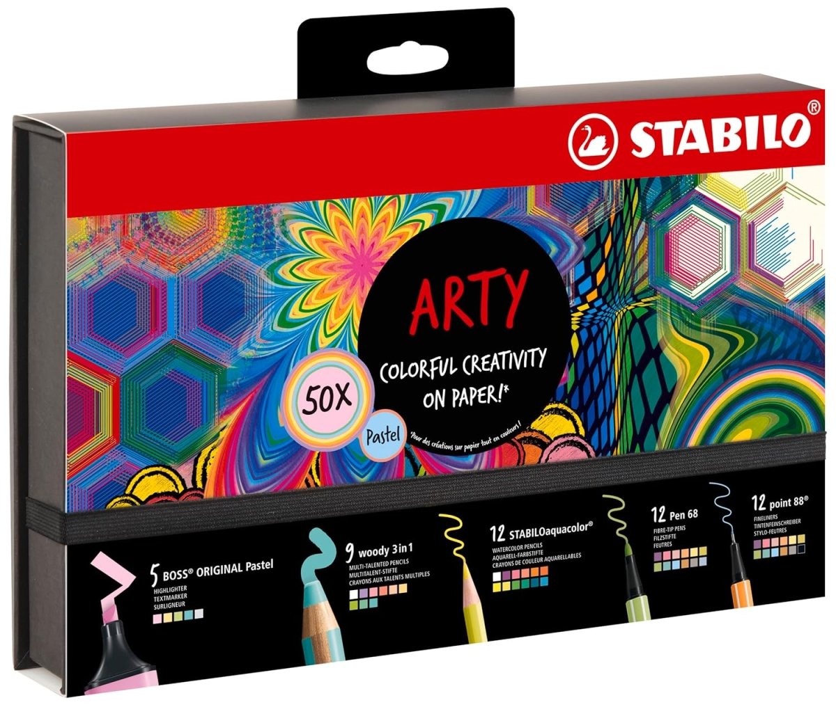 Stabilo Arty Pastel Mixed Set of 50 - SCOOBOO - 77/6 - 2 - 20 - TGM - Highlighter