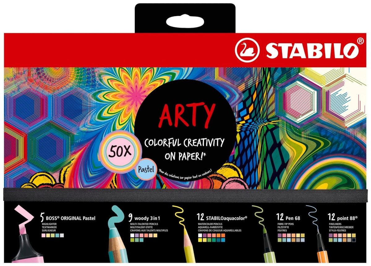 Stabilo Arty Pastel Mixed Set of 50 - SCOOBOO - 77/6 - 2 - 20 - TGM - Highlighter