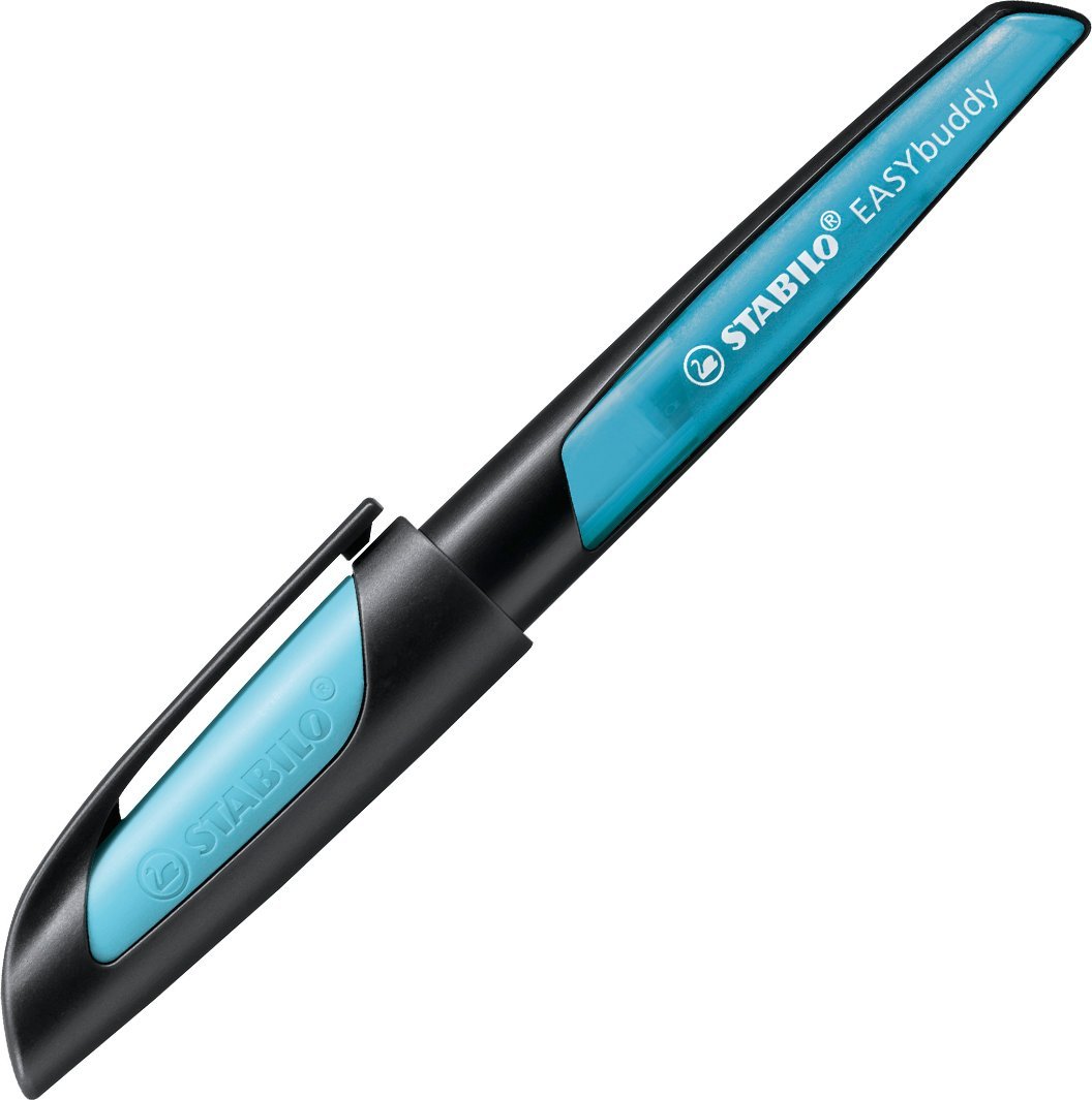 Stabilo | Easy Buddy | Fountain Pen | Black - Light blue | Medium nib - SCOOBOO - 5031/4 - 41 - Fountain pen