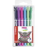 Stabilo Fine Tip Sensor Pen - Pack Of 6 - SCOOBOO - 189/6 - 01 - Fineliners