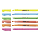 Stabilo | Flash | Highlighter | Pack Of 6 | Assorted Colours - SCOOBOO - 555/6 - Highlighter