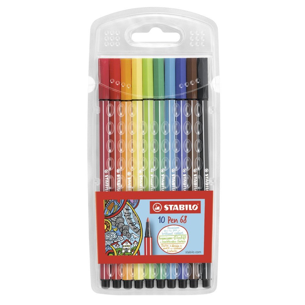 Stabilo | Pen 68 | Pack Of 10 - SCOOBOO - 6810 - PL - Sketch Pens