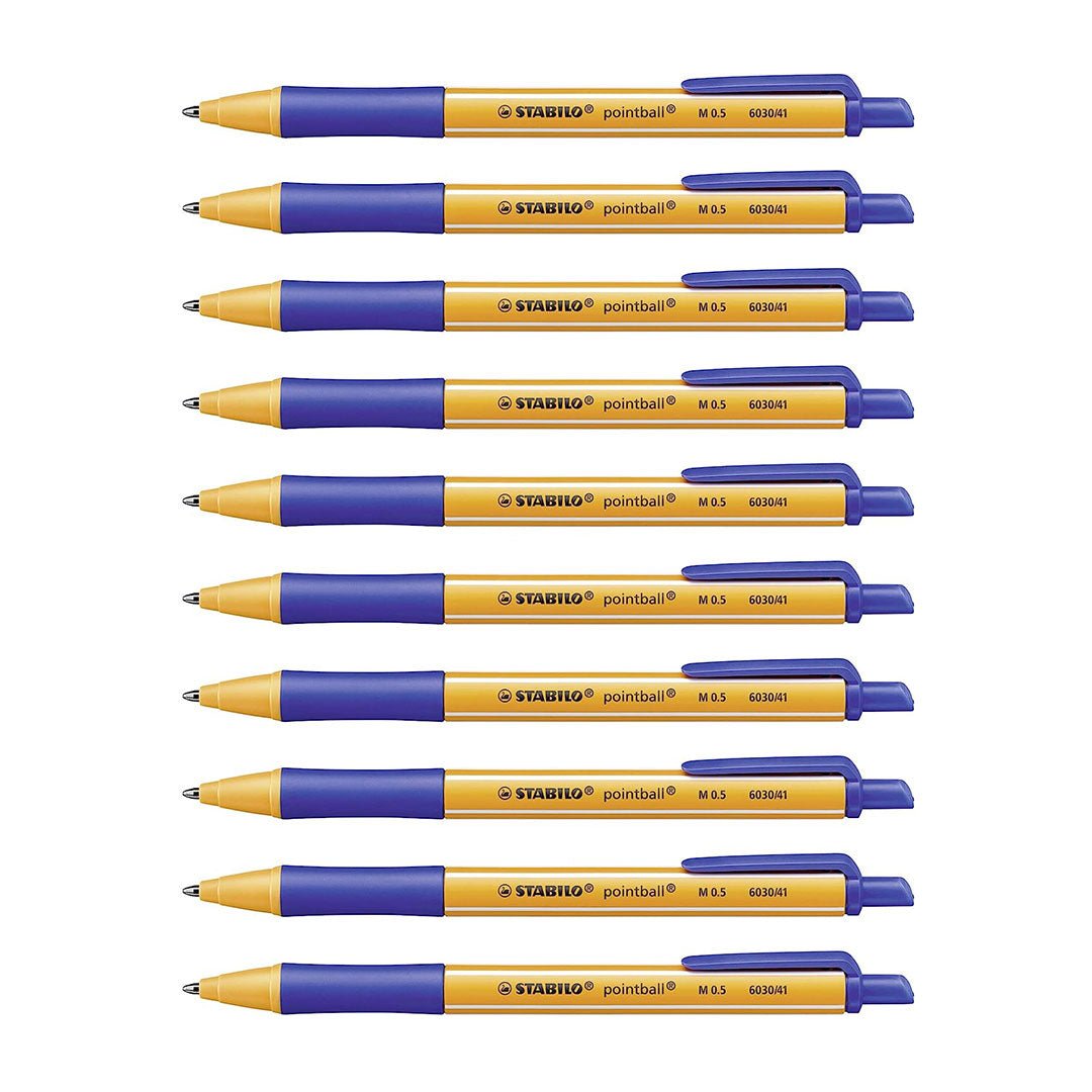 Stabilo | Pointball | Ballpoint Pen | Blue | Pack Of 10 - SCOOBOO - 6030/41 - Ballpoint Pen