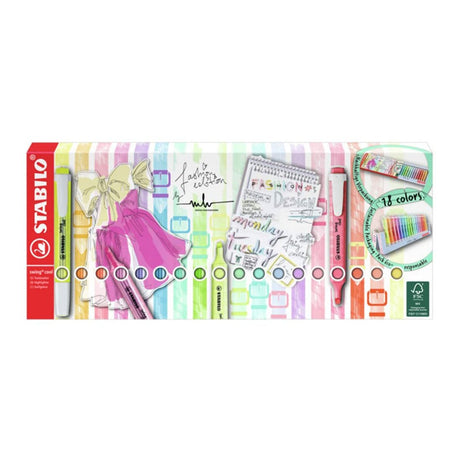 Stabilo | Swing Cool | Pastel Deskset | Pack Of 18Pcs - SCOOBOO - EO275/18 - 01 - 5 - Highlighter