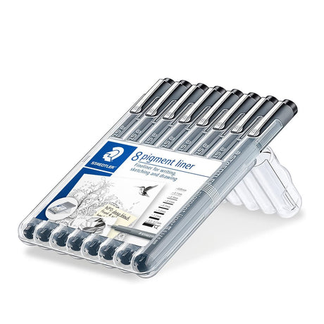 Staedtler 8 Pigment Liner Set - SCOOBOO - V308 SB8RE03 - Fineliner