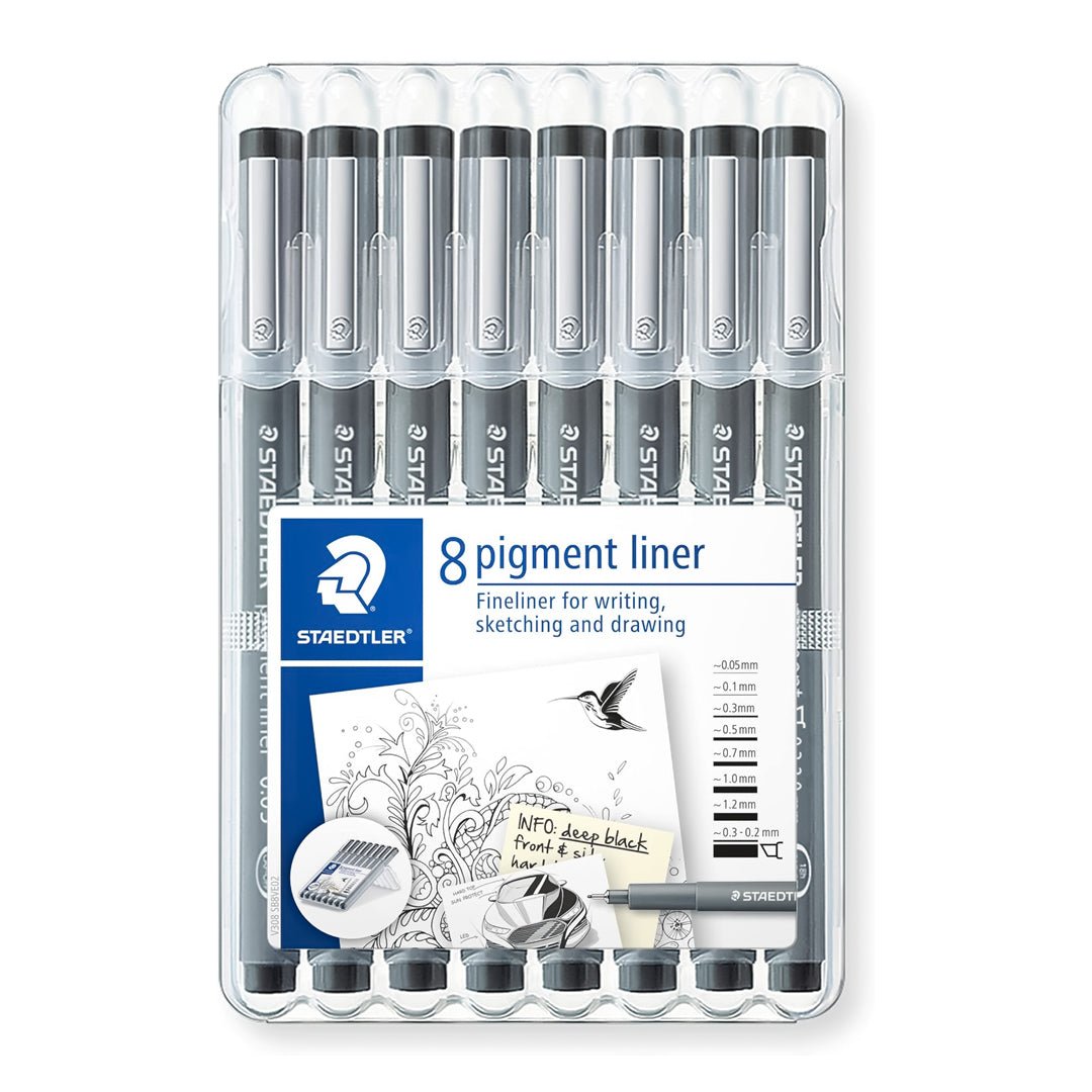 Staedtler 8 Pigment Liner Set - SCOOBOO - V308 SB8RE03 - Fineliner