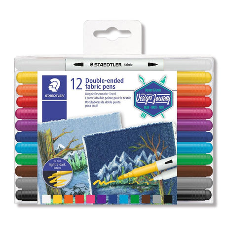 Staedtler Double ended Fabric Pens set - SCOOBOO - 3190 TB12 - Fabric Markers