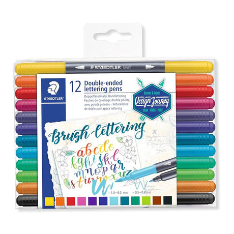 Staedtler Double - Ended Lettering Brush Pens - SCOOBOO - 3004 TB12 - Brush Pens