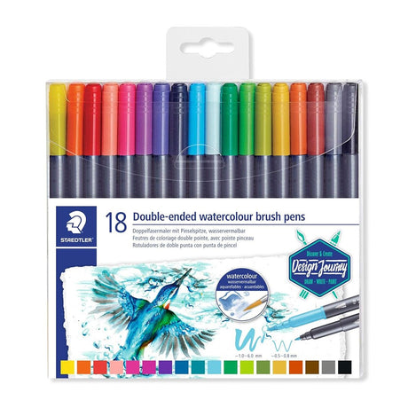 Staedtler Double Ended Watercolour Brush Pens - SCOOBOO - 3001 TB18 - Brush Pens