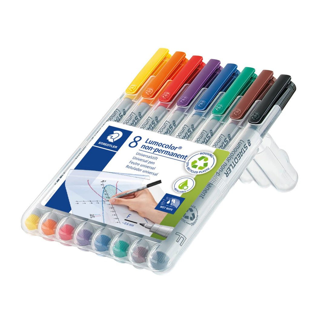 Staedtler Lumocolor Non - Permanent Pen Sets 0.6mm - SCOOBOO - 316 WP8 - Fineliner