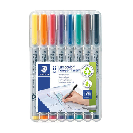 Staedtler Lumocolor Non - Permanent Pen Sets 0.6mm - SCOOBOO - 316 WP8 - Fineliner