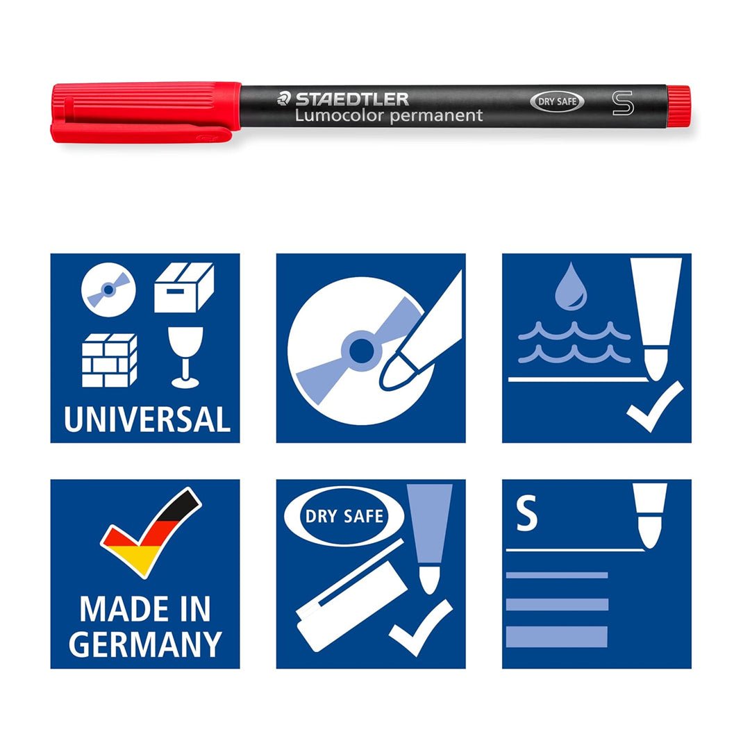 Staedtler Lumocolor Permanent Sets (0.6mm) - SCOOBOO - 318WP4 - Permanent Markers