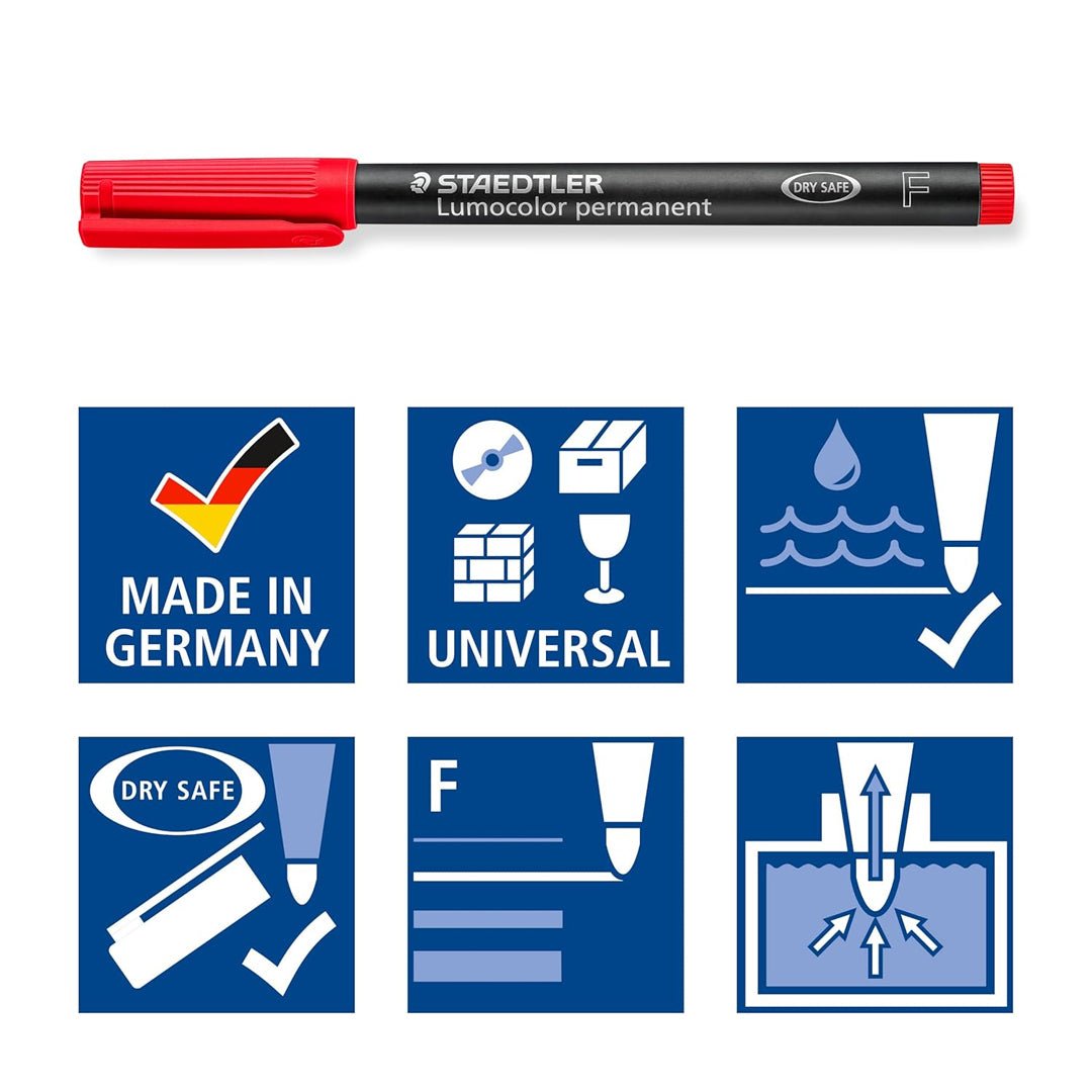 Staedtler Lumocolor Permanent Sets (0.6mm) - SCOOBOO - 318 WP8 - Permanent Markers