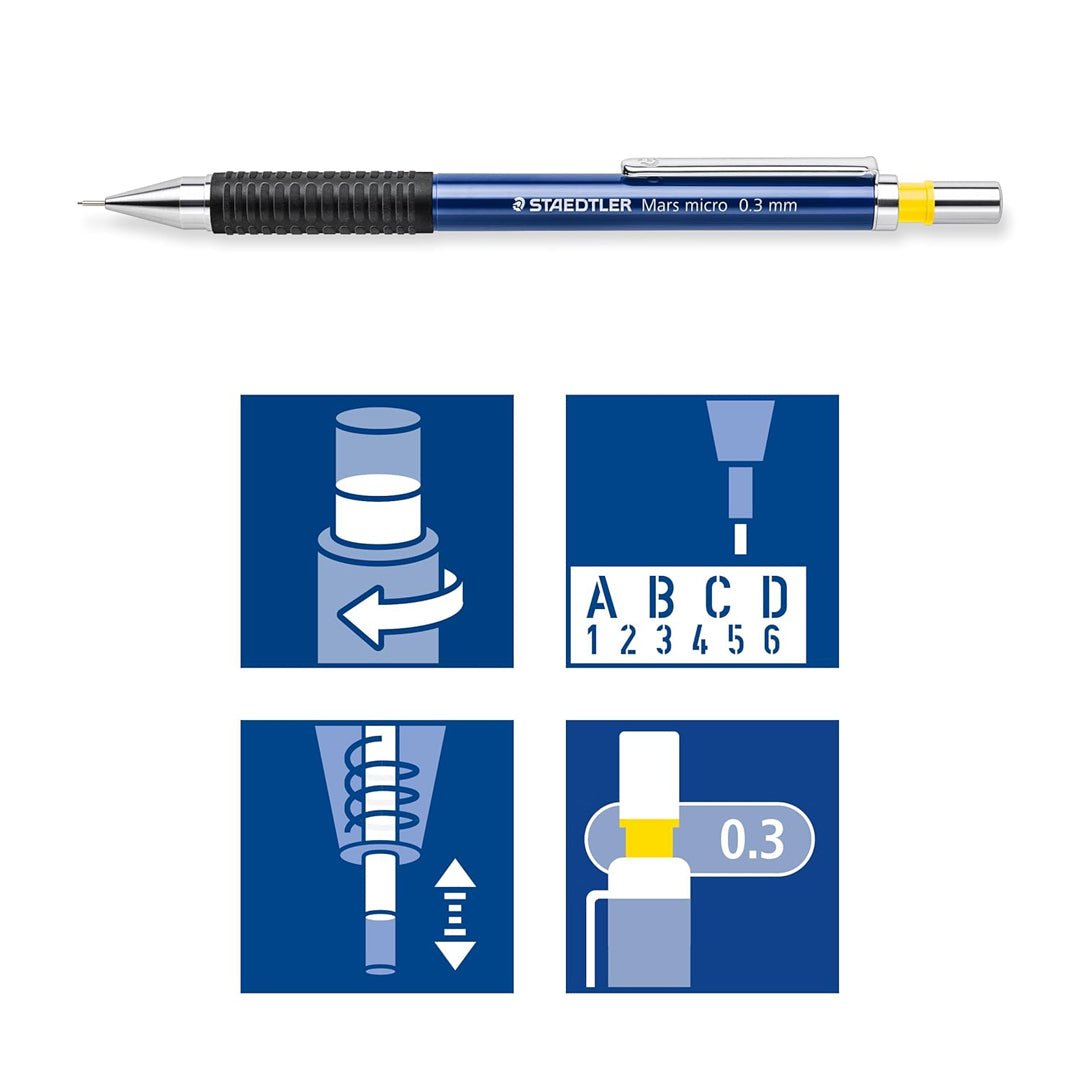 Staedtler Mars Micro 0.3 mm Mechanical Pencil - SCOOBOO - 775 03 - Mechanical Pencil