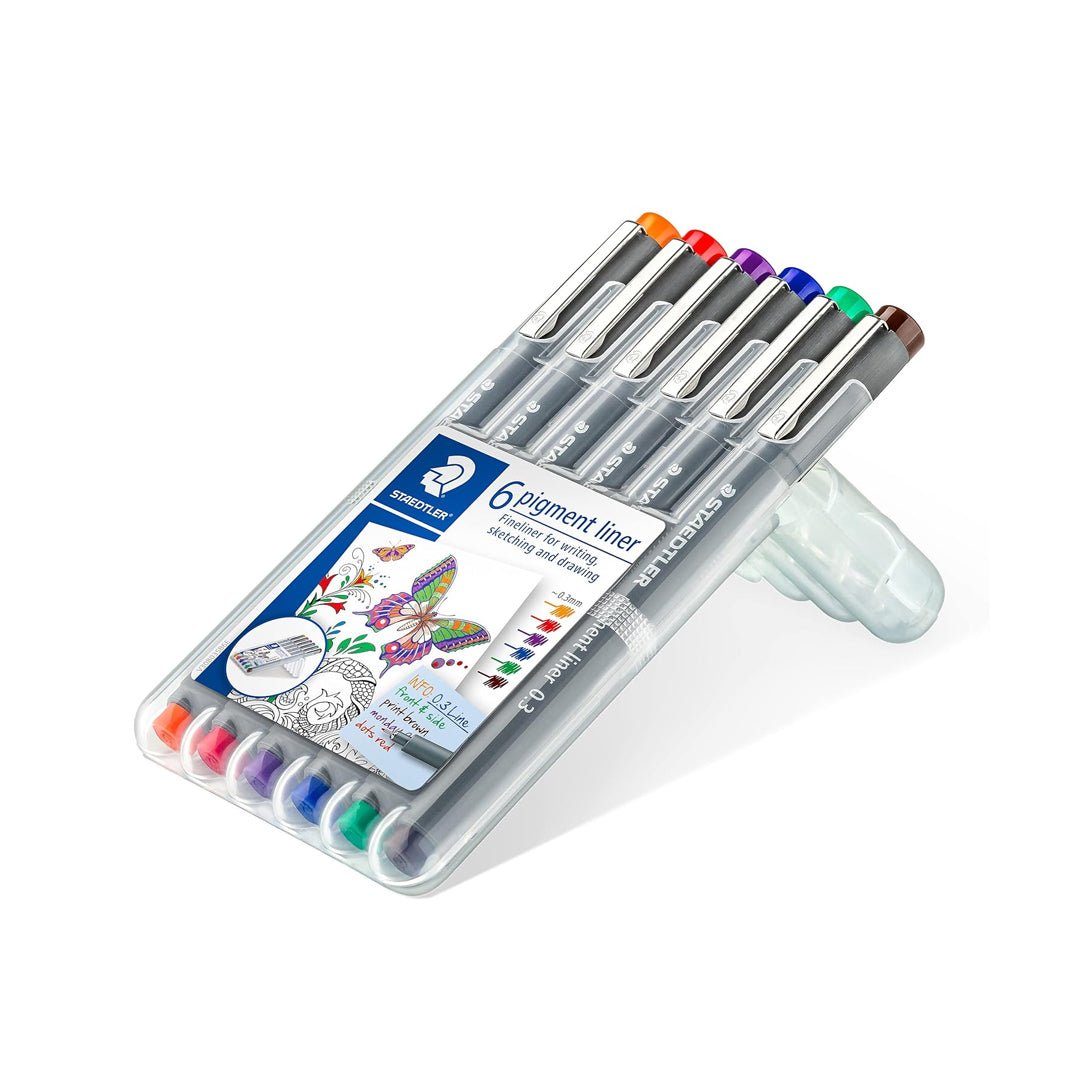 Staedtler pigment liner 0.3 mm, Staedtler box - Set of 6 - SCOOBOO - 30803 - SSB6 - Fineliner