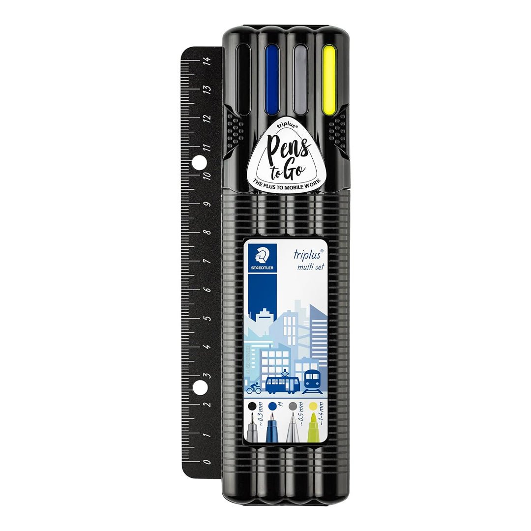 Staedtler Triplus Office set in Black box with a Ruler - Set of 4 - SCOOBOO - 34 SB4B - R - Fineliner