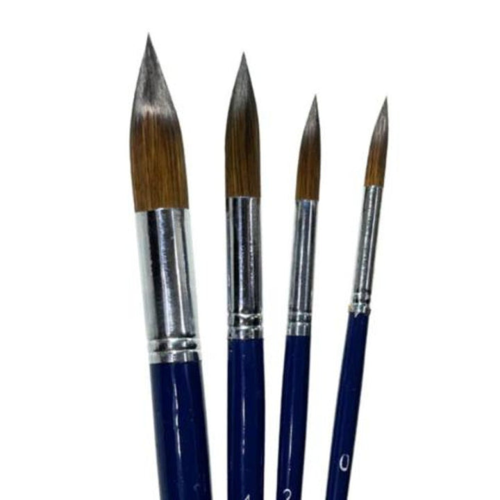 Stationerie Aqua Pro Mops - Vegan Synthetic Kolinsky Edition Brush Set- Set of 4 - SCOOBOO - KOLINSKY - Paint Brushes