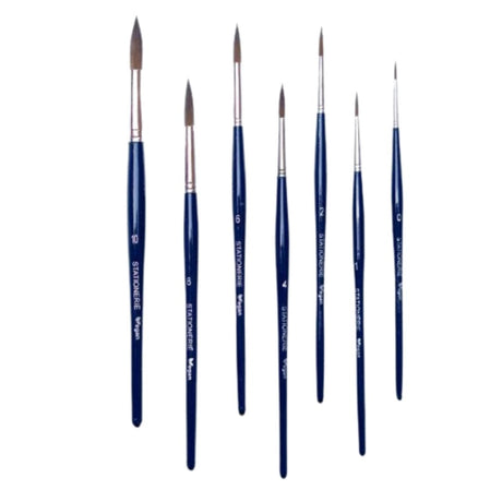 Stationerie Aquapro Kolinsky Vegan Round Brushes Set Of 7 - SCOOBOO - VEGNA ROUND - Paint Brushes