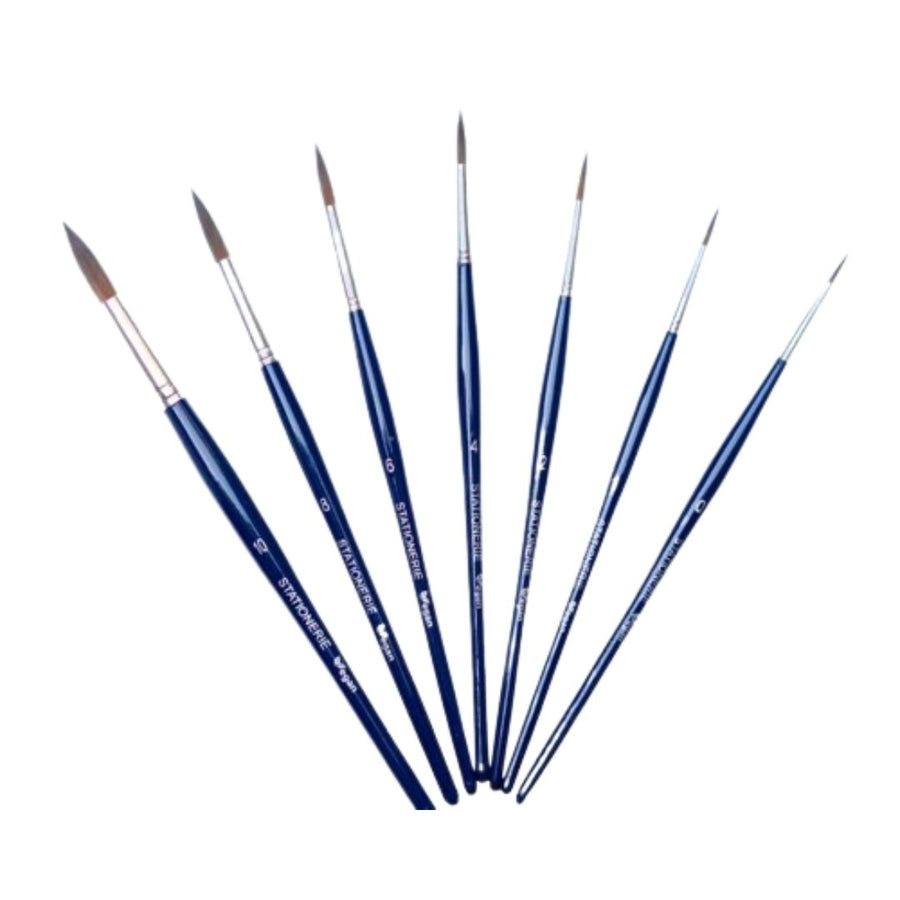 Stationerie Aquapro Kolinsky Vegan Round Brushes Set Of 7 - SCOOBOO - VEGNA ROUND - Paint Brushes