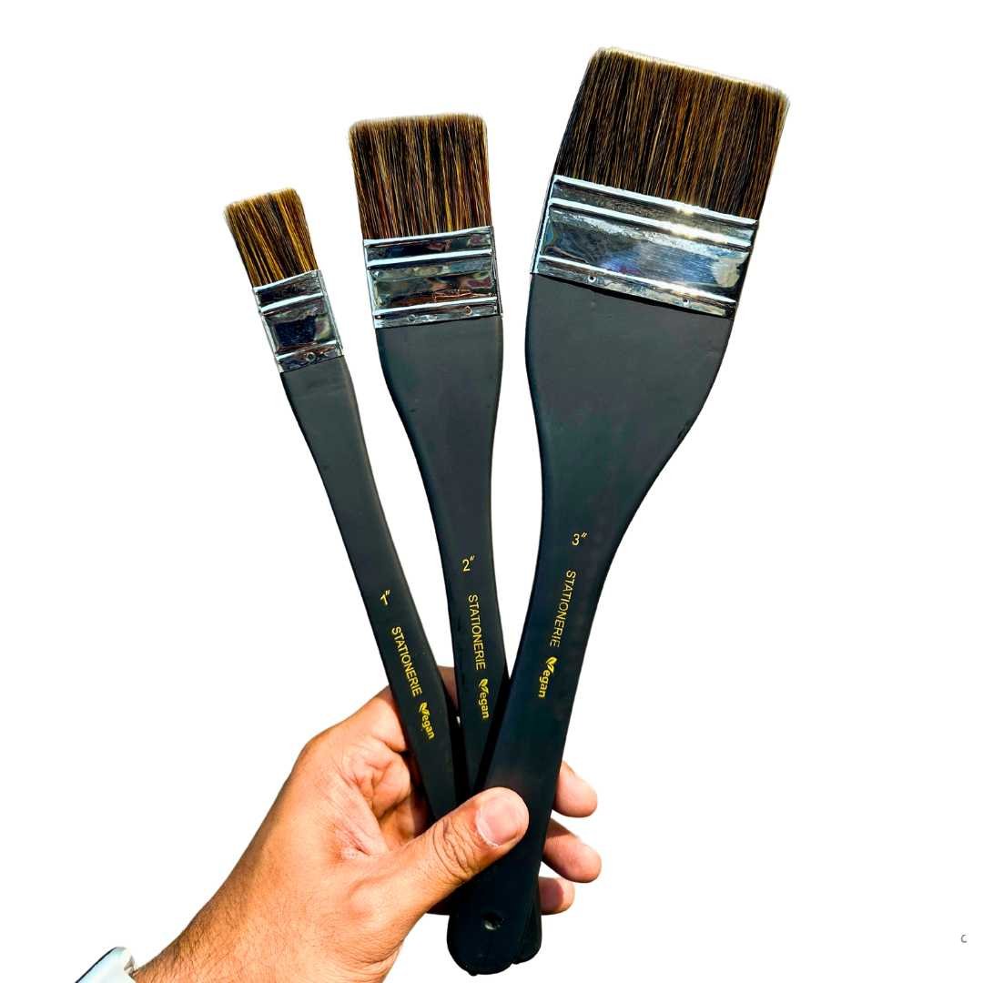 Stationerie Aquasync Mix Media Stiff Synthetic Hake Brush - SCOOBOO - HAEK2 - Paint Brushes