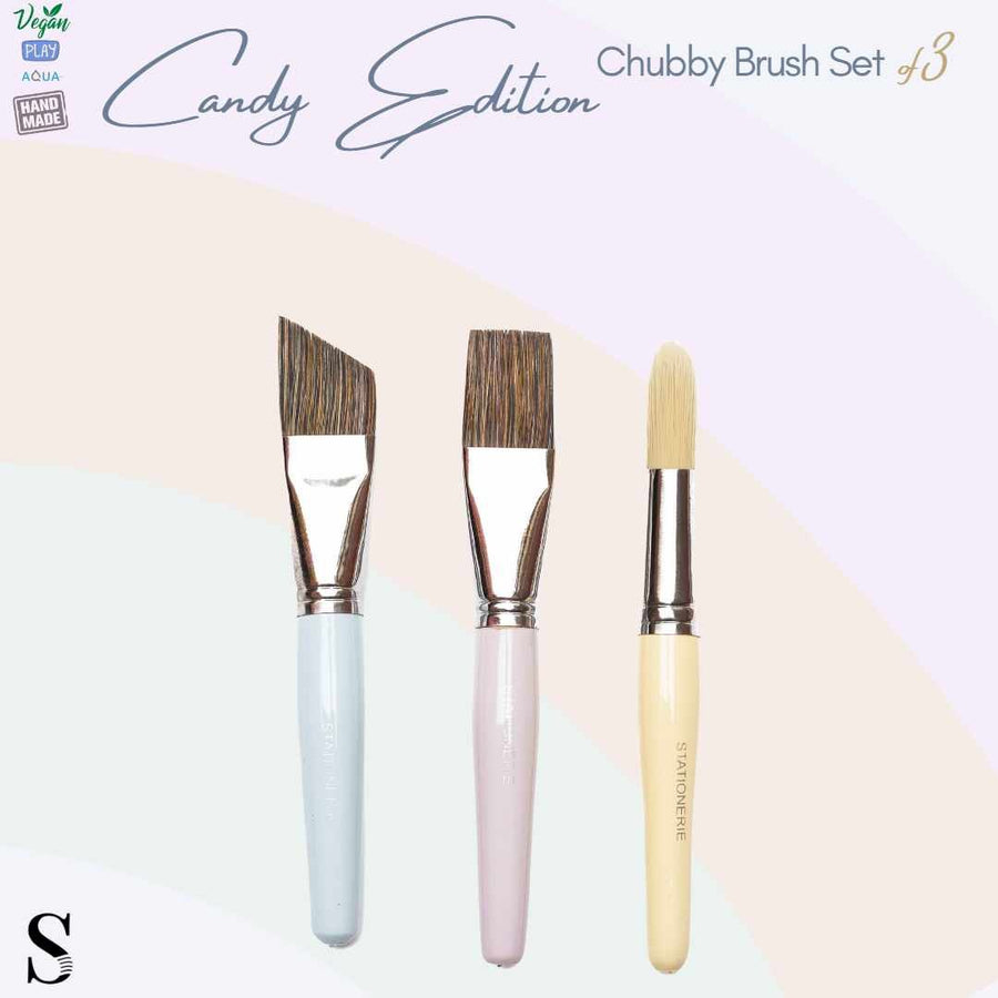 Stationerie Candy Edition Chubby Brushes- Pack of 3 - SCOOBOO - CHUBBY - Paint Brushes