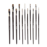 Stationerie Mix Set Of 11 Long Handle (3rd Gen Aquasync Natural Imitation Vegan Bristle) Brush Set - SCOOBOO - 11 LH SYN - Paint Brushes