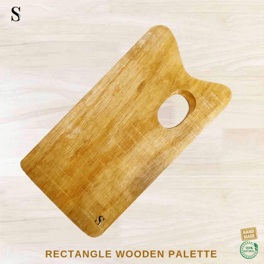 Stationerie Rectangle Wooden Palette - SCOOBOO - RECTANGEL PALETTE - Mixing Palette