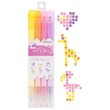 Sun Star Dot Square Pen Pack Of 4 - SCOOBOO - S4541782 - Highlighter