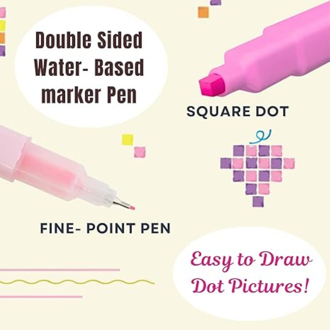 Sun Star Dot Square Pen Pack Of 4 - SCOOBOO - S4541782 - Highlighter