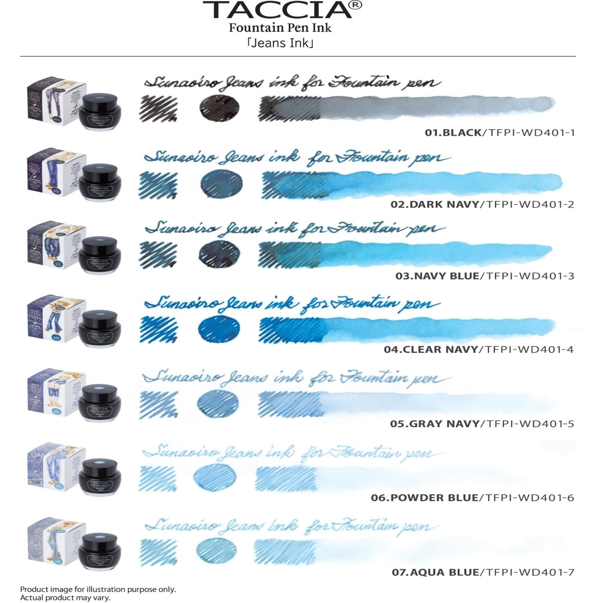 Taccia Jeans Ink Bottle (Black - 40 ML) TFPI - WD401 - 1 - SCOOBOO - TC_JNS_INK_BTL_BLK_40ML_TFPIWD4011 - Ink Cartridge