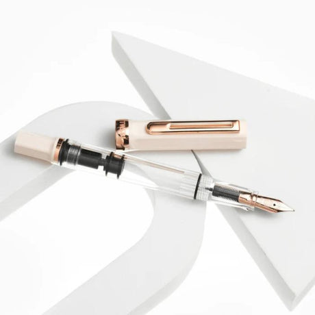 Twsbi Eco Fountain Pen in Creme with Rosegold Trim - SCOOBOO - M7449510 - Fountain Pen