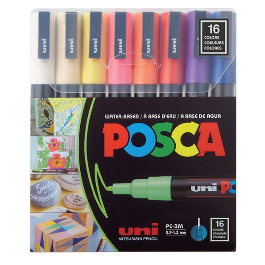 Uni - Ball Posca Markers - Set of 16 - SCOOBOO - PC - 3M 16c - Highlighter