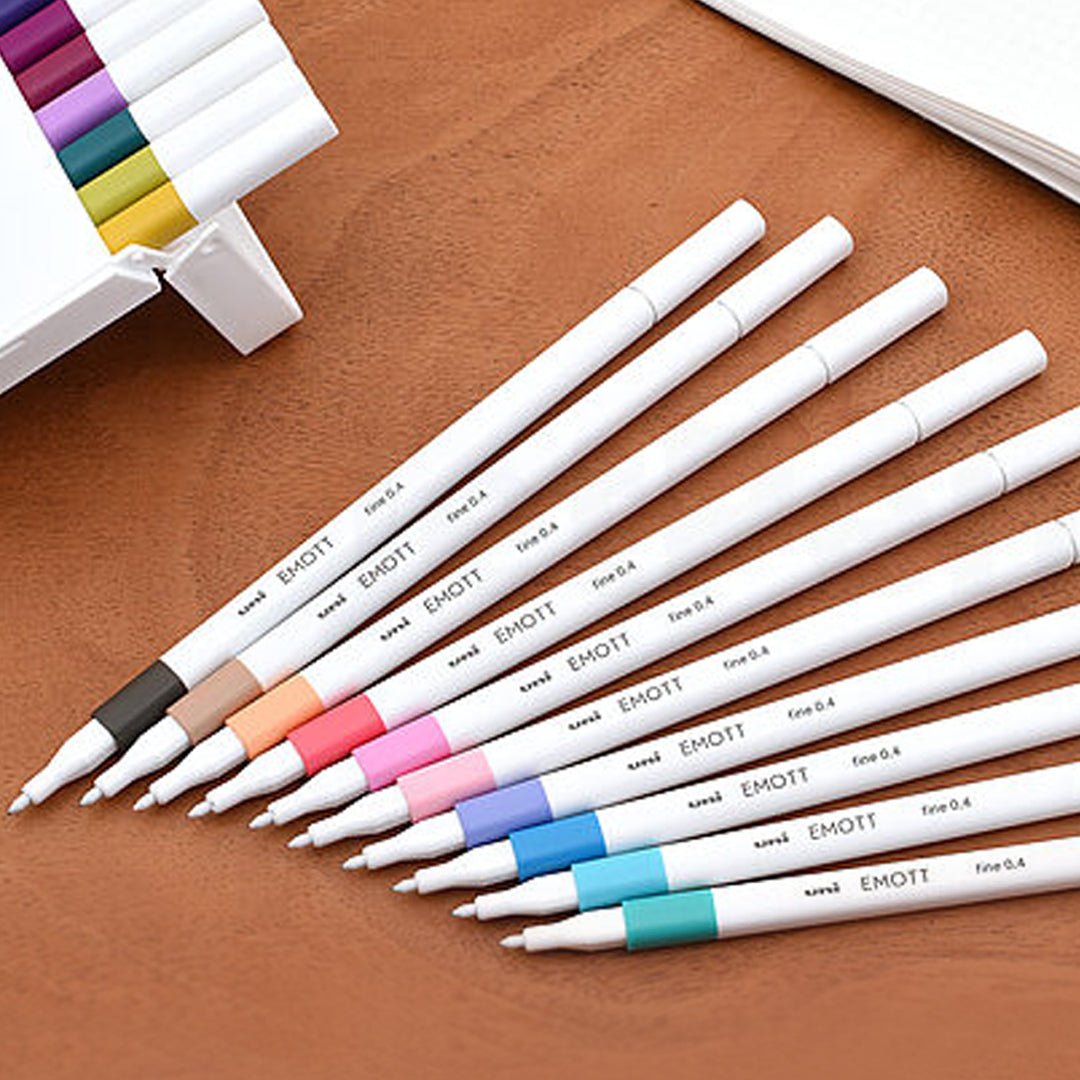 Uni Emott Pens 10 - color set - SCOOBOO - PEMSY10C - No2 - Fineliner