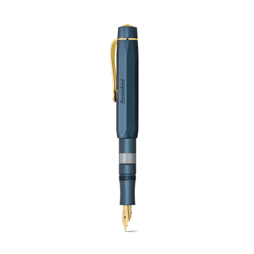 Kaweco Piston Port AL Navy/Gold Starter Fountain Pen Set