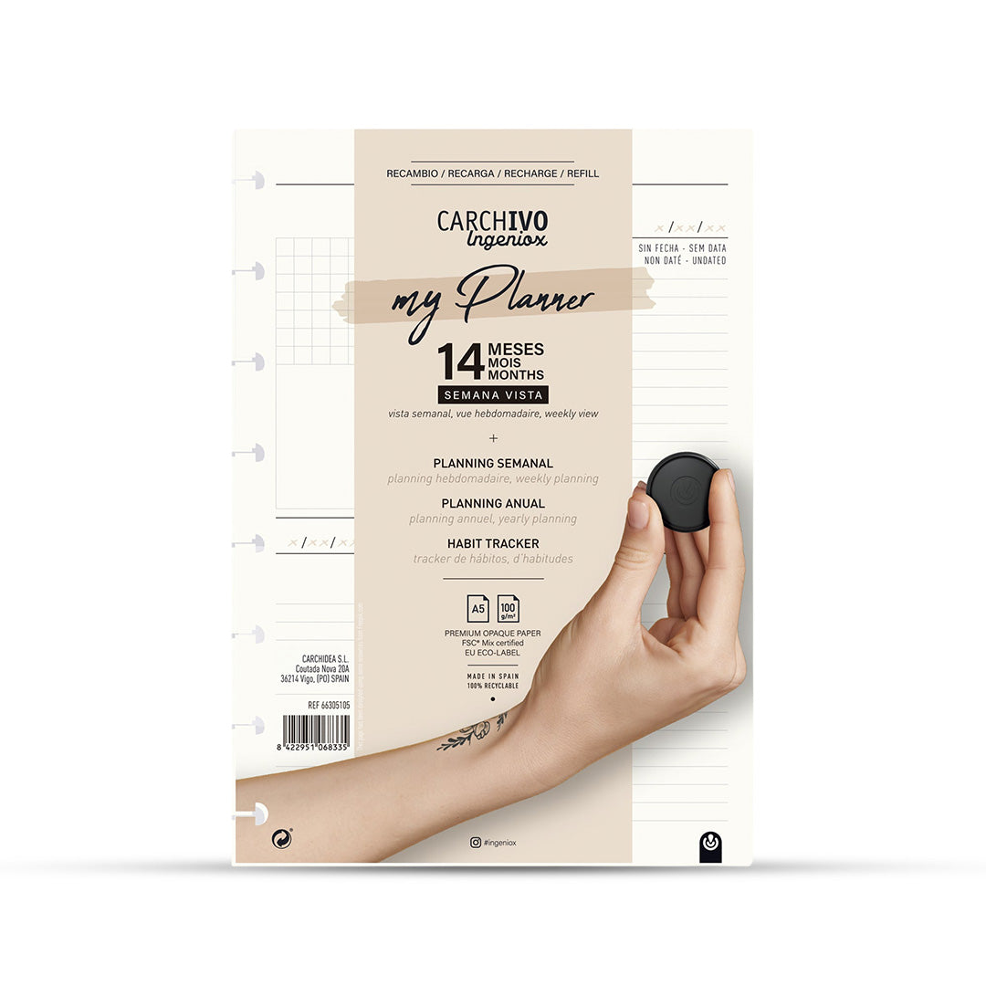 Carchivo Ingeniox A5 Weekly My Planner Refill