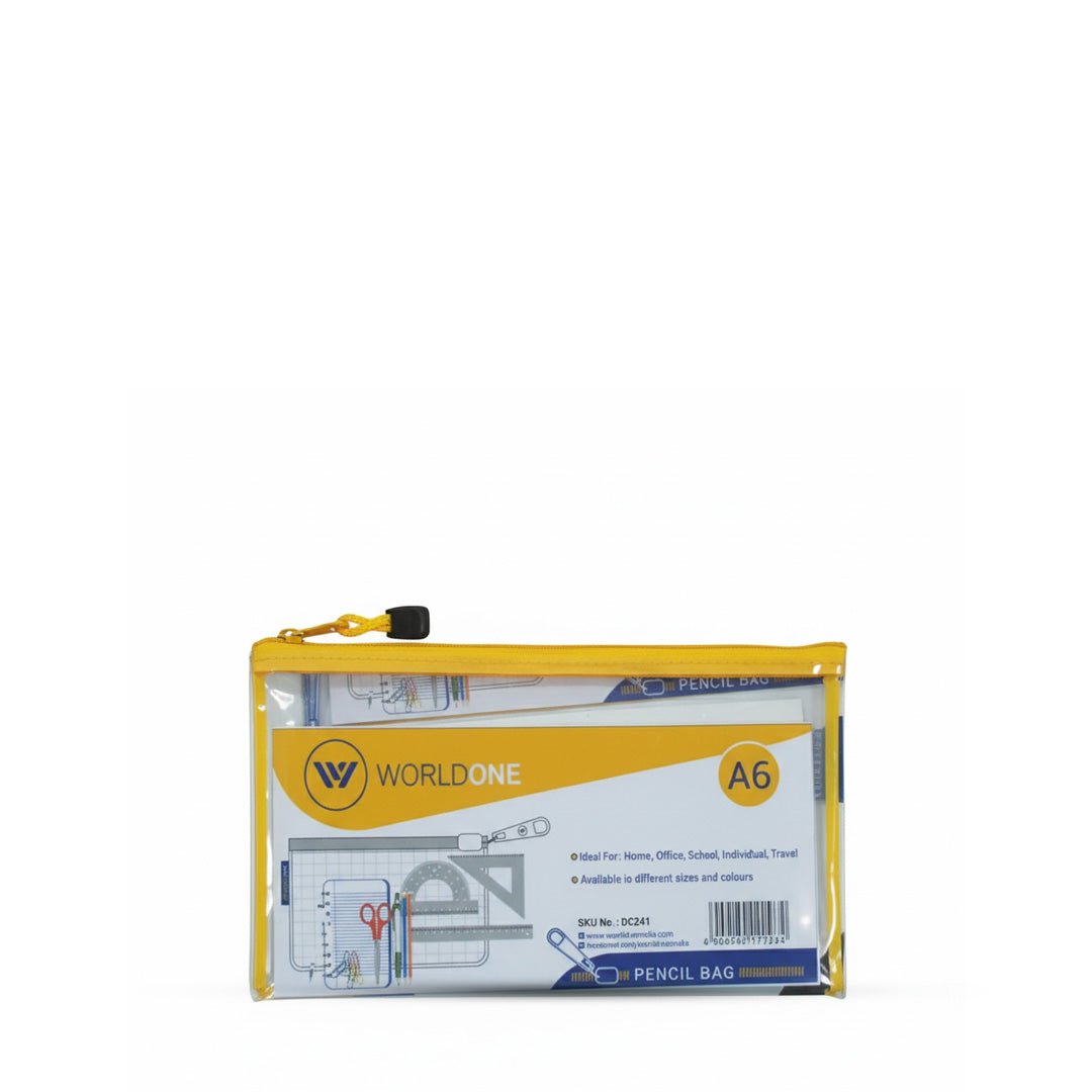 Worldone Transparent Pencil Pouch with Zipper