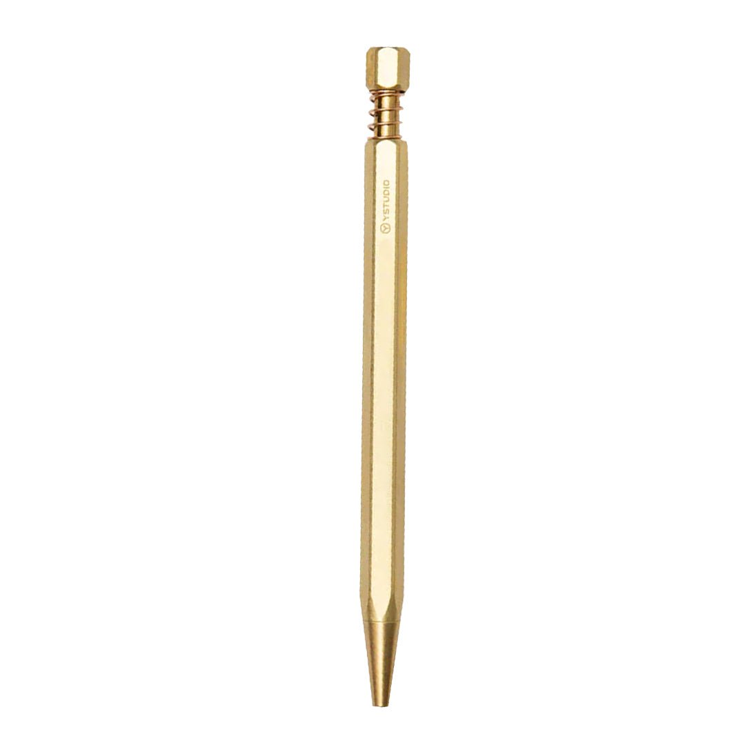 Ystudio Classic Revolve Spring Brass Ballpoint Pen - SCOOBOO - STAT - 13 - TGM - Ball Pen