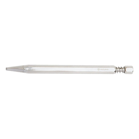 Ystudio Classic Revolve Spring Shiny Silver Ballpoint Pen - SCOOBOO - STAT - 73 - Ball Pen