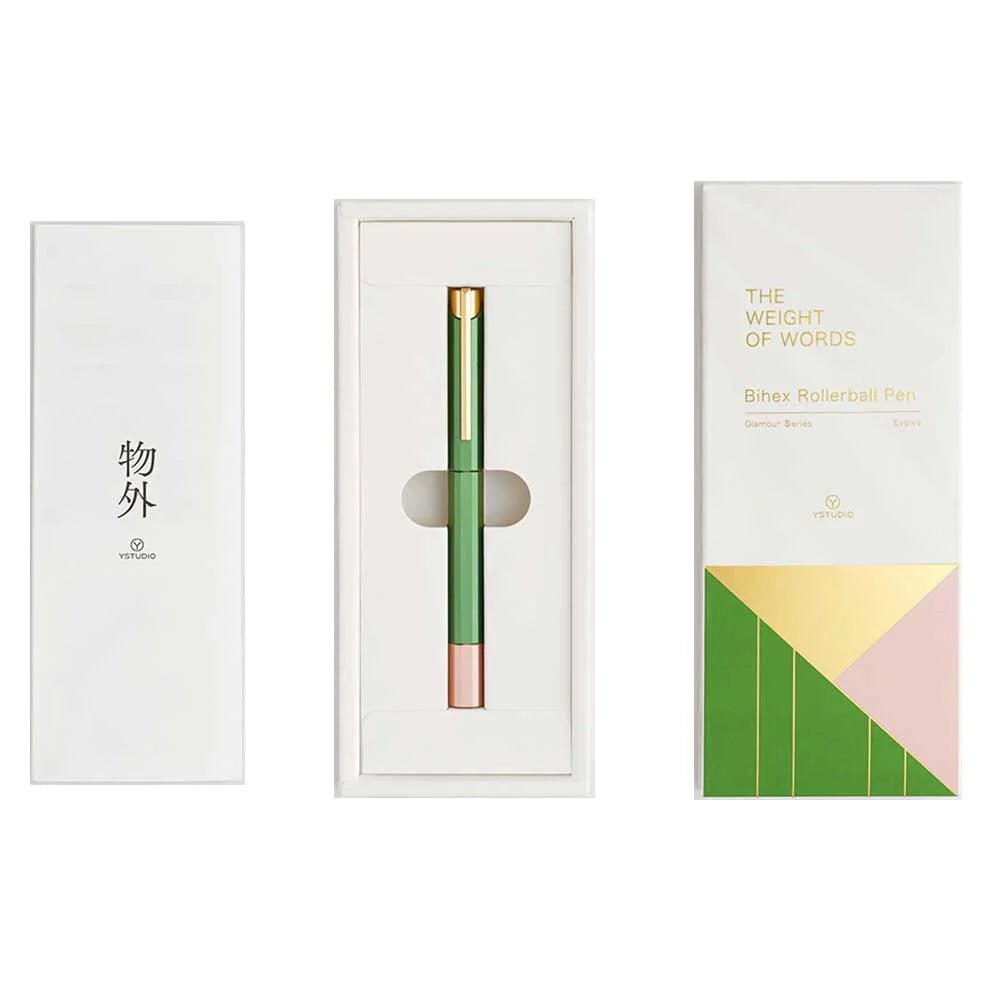 Ystudio Glamour Series Evolve Bihex Blue Gin Rollerball Pen