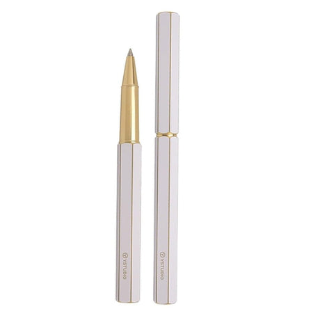 YstudioClassic Revolve Brass White Rollerball Pen - SCOOBOO - STAT - 61b - Roller Ball Pen