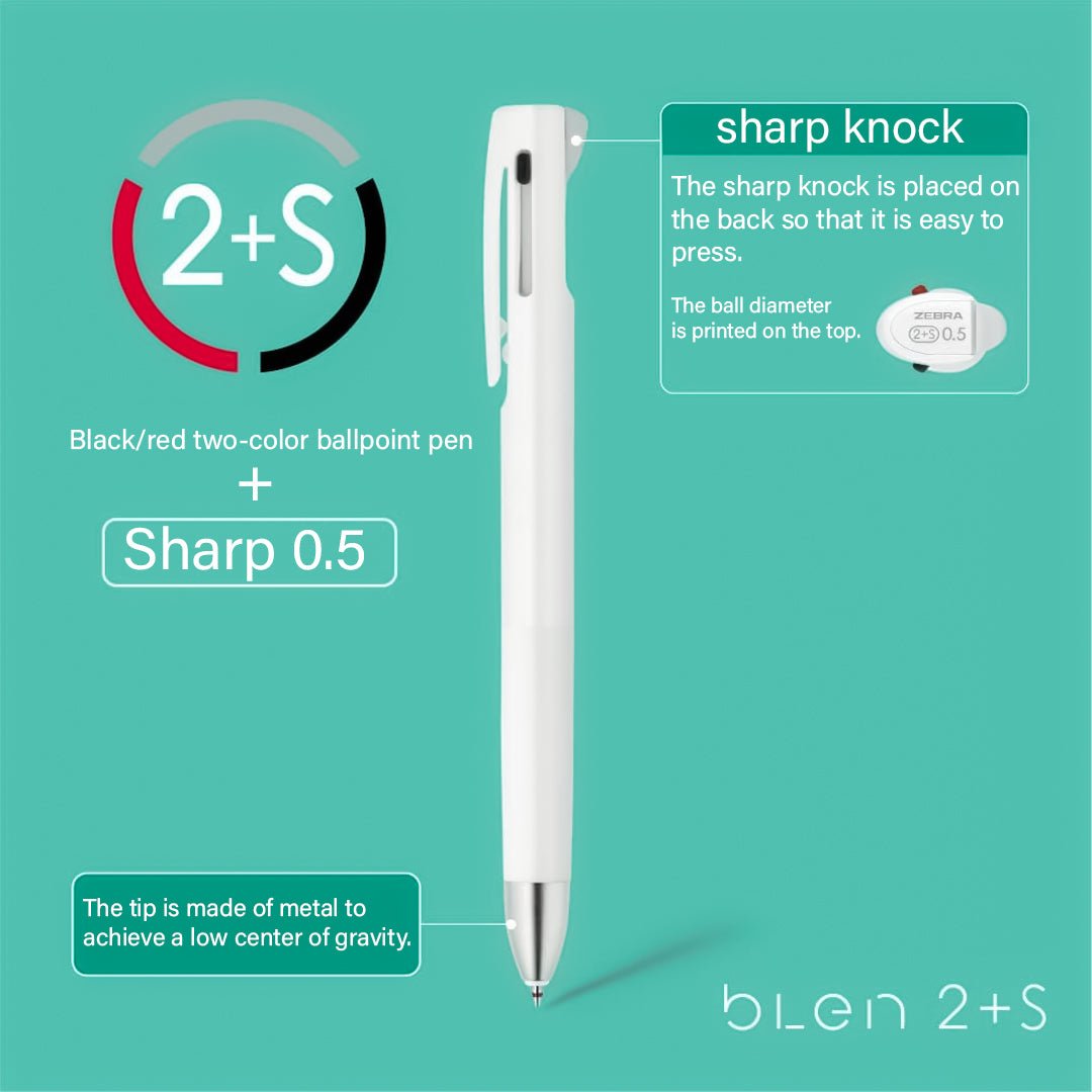 Zebra Ball Point Panda Pen-2+S 0.7mm - SCOOBOO - B2SA88-W-PD - Ball Pen