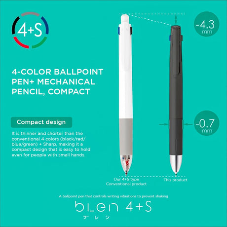 Zebra Blen 4+S 0.5 Multifunction Pen - SCOOBOO - B4SAS88 - BK - Ball Pen