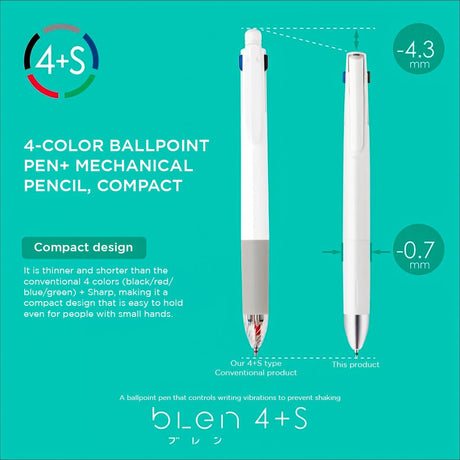 Zebra Blen 4+S 0.5 Multifunction Pen - SCOOBOO - B4SAS88 - W - Ball Pen