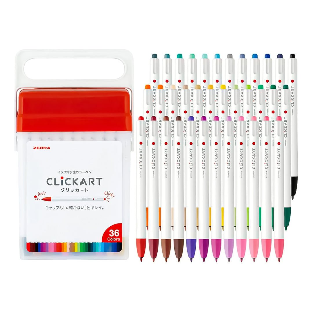 Zebra Clickart Water-Based Pen 36 Colors Case Set - SCOOBOO - WYSS22-36C-N - Fineliner